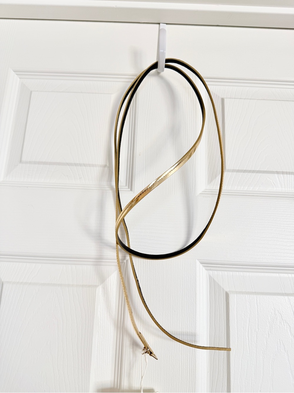 🌟 SÉZANE Anemone Double Wrap Thin Waist Belt Metallic Gold Mirror 90 - Picture 4 of 7